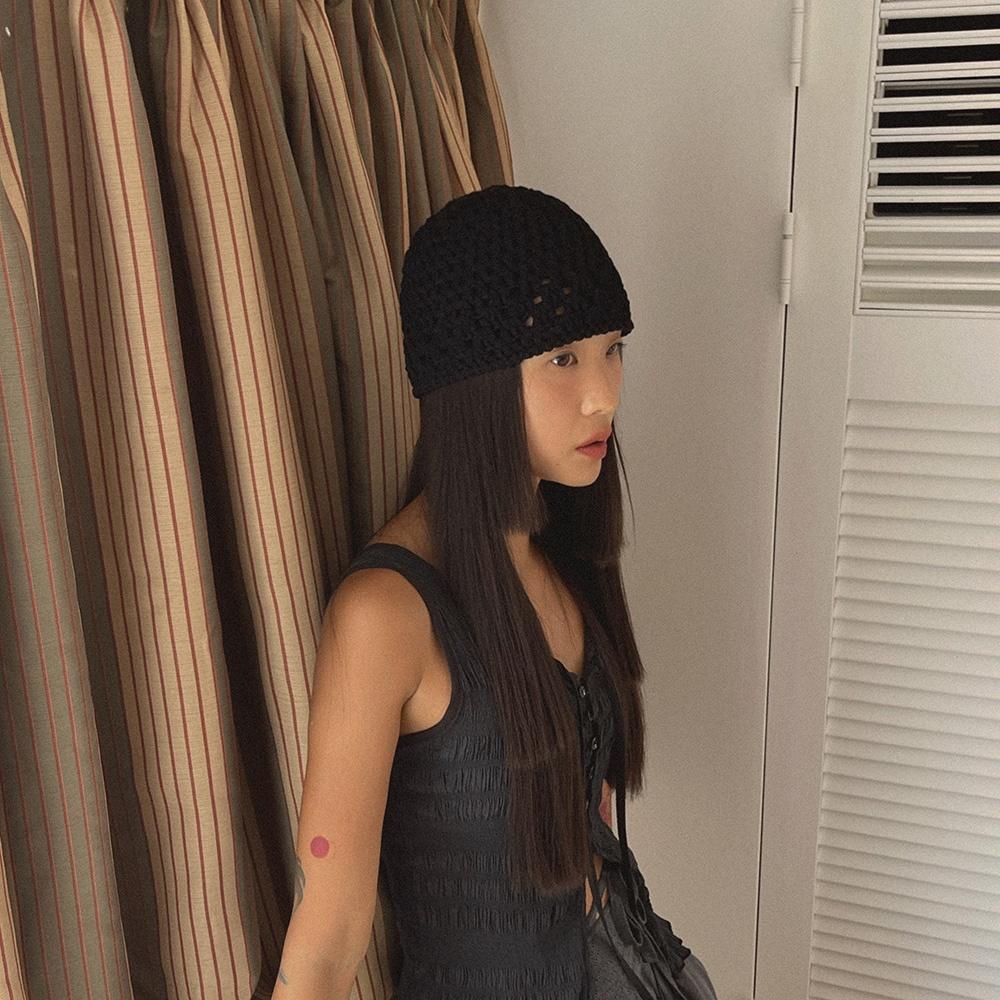 Crochet beanie(Black)