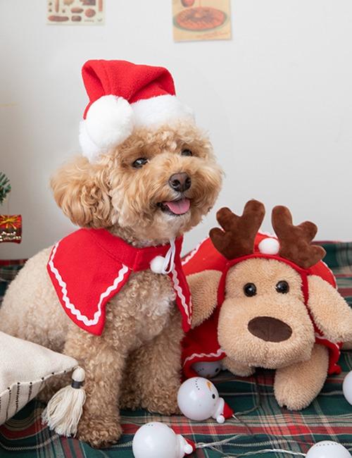 고양이 강아지 크리스마스 모자 산타 루돌프 귀도리 바라클라바