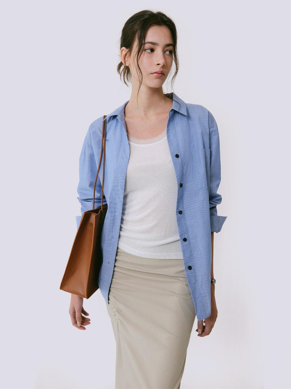 MODY PIN STRIP SHIRT_BLUE