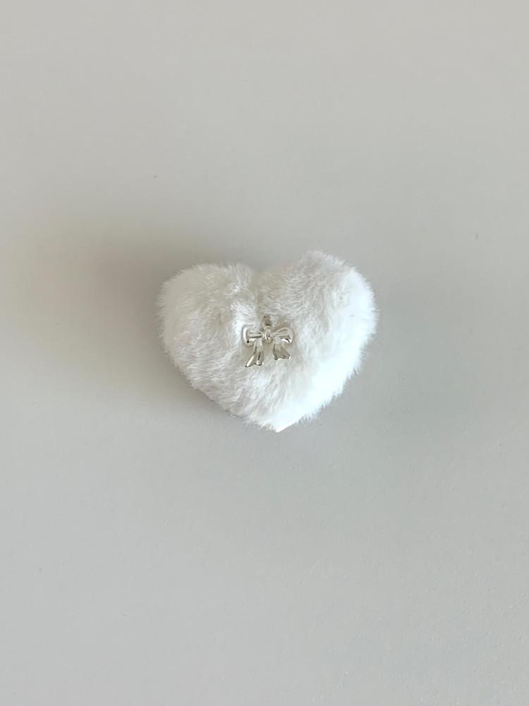 [디어마이데이] 퓨어리본 화이트 하트 퍼 스마트톡 핸드폰 거치대 톡홀더