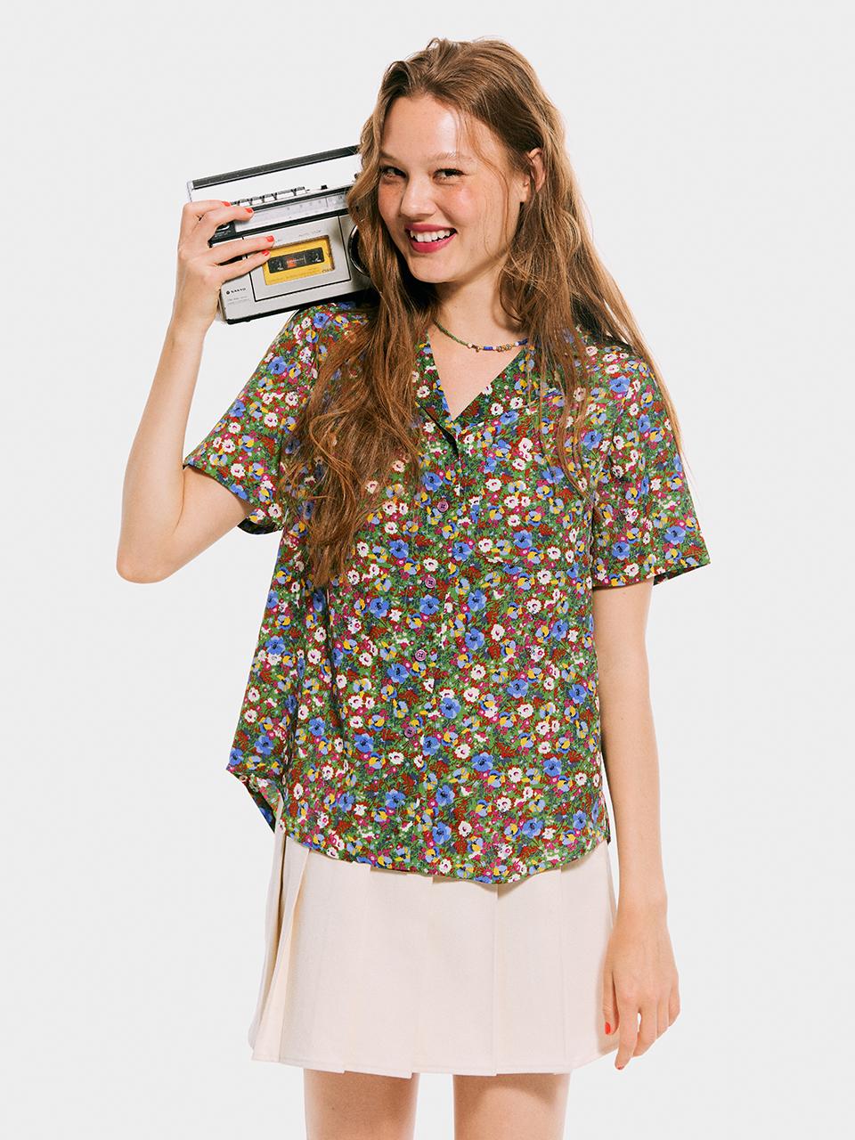 [스테디셀러] [공효진 착용]Floral Shirts_Green