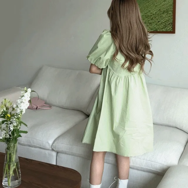 [모델소장/러블리/귀여워요] 새콤달콤 퍼프 반팔 미니원피스 4color