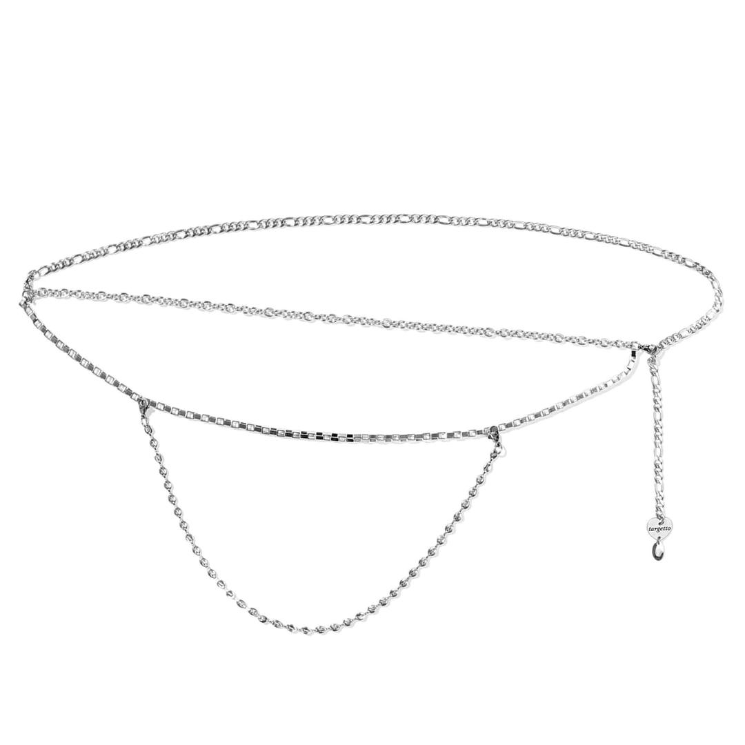 CHAIN LAYERED BELT_SILVER