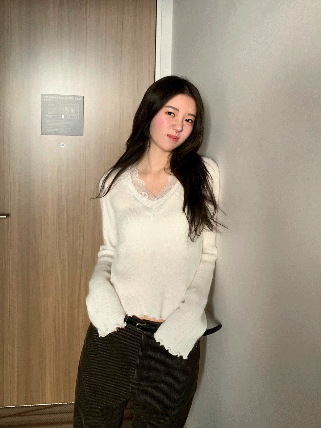 DL. Angora Lace V-Neck Knit
