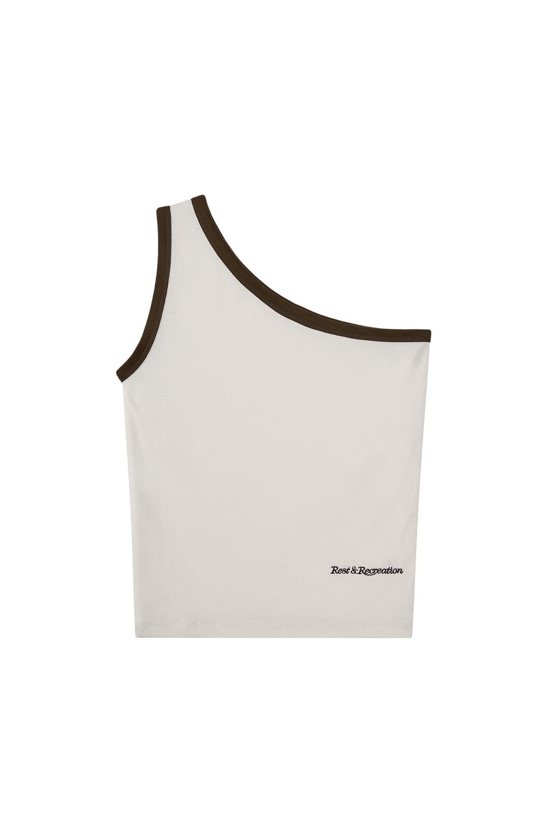 ONE SHOULDER SLEEVELESS - CREAM