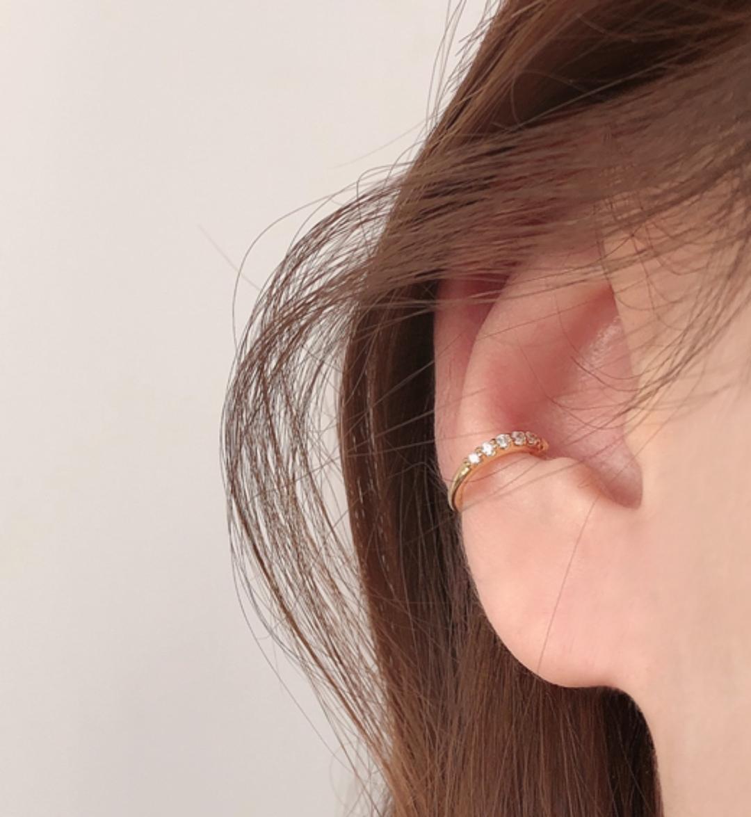 온미 5석 큐빅 이어커프 / 2color