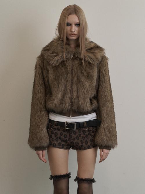 FUR SHORT JACKET / BEIGE