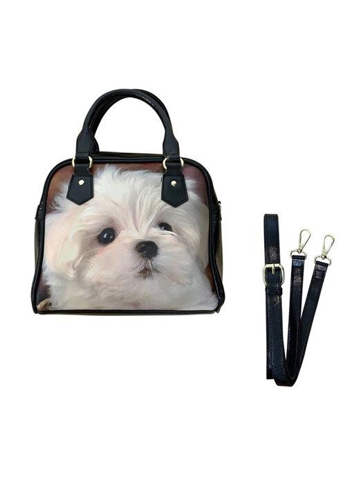 Puppy leather bag