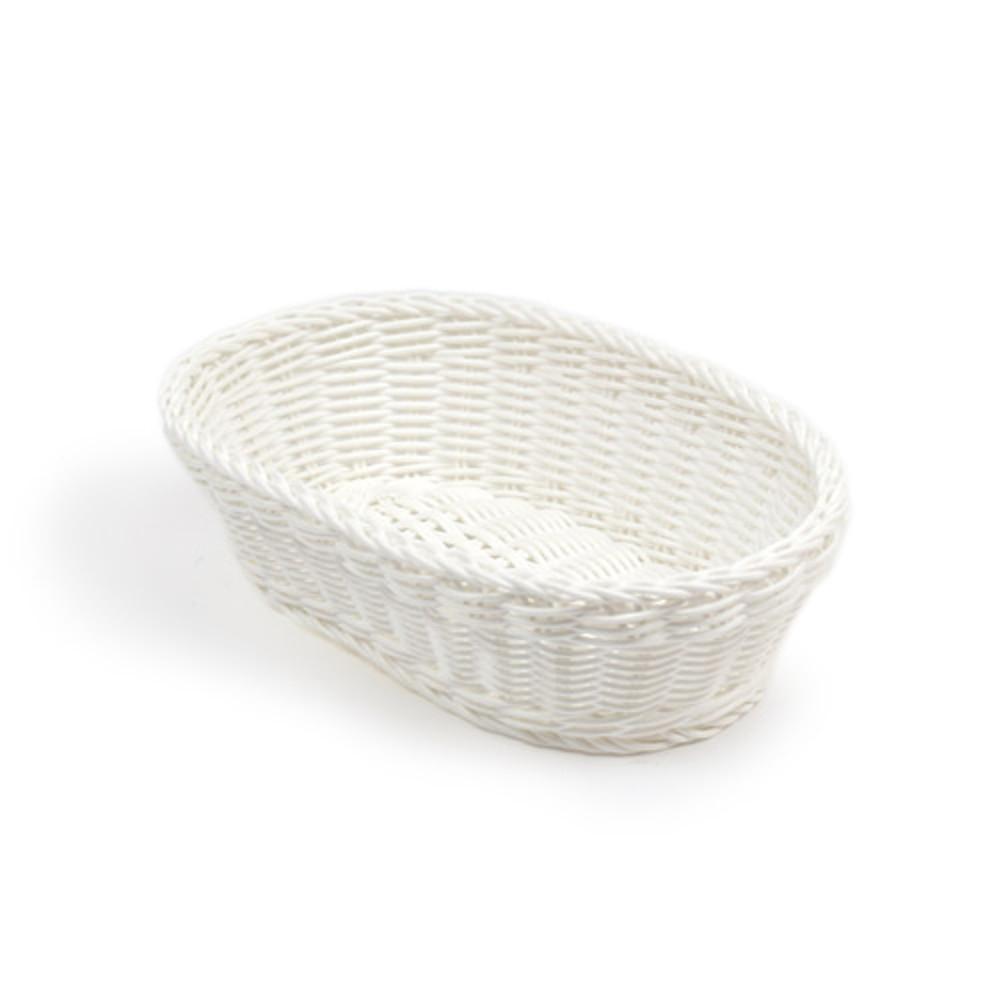 PP라탄 타원형 바구니 화이트 내추럴바스켓 소품정리 수납 진열바구니 VPO-007