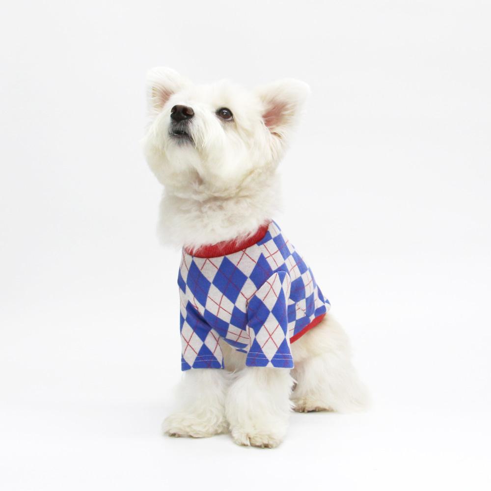 ARGYLE PATTERN TSHIRT-BLUE(반팔티)