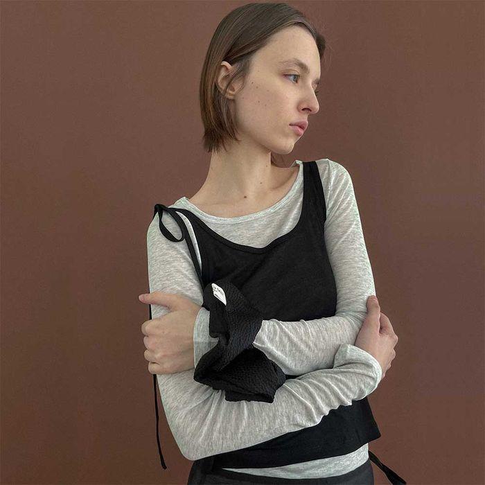 [4월 3일 순차발송][25 SPRING][SALT Label] ALICE LAYERED LONG SLEEVE SET_GRAY/BLACK