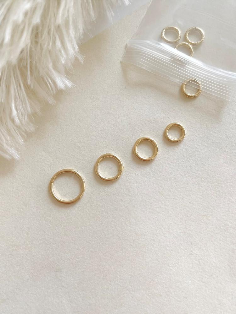 14k 원터치 세그먼트 링 피어싱 4 5 6 8mm 트라거스 룩 귓바퀴 링 피어싱