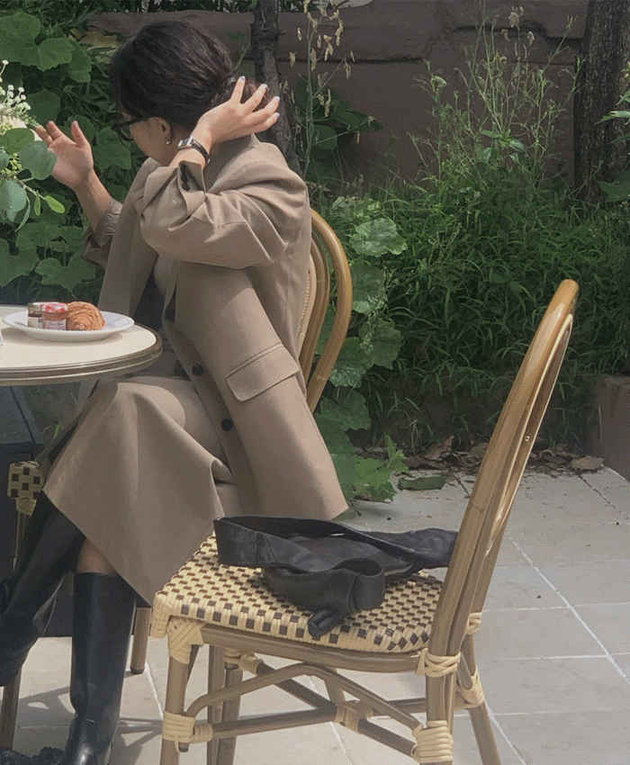 베이크 무지 버튼 카라 긴팔 자켓(3color)