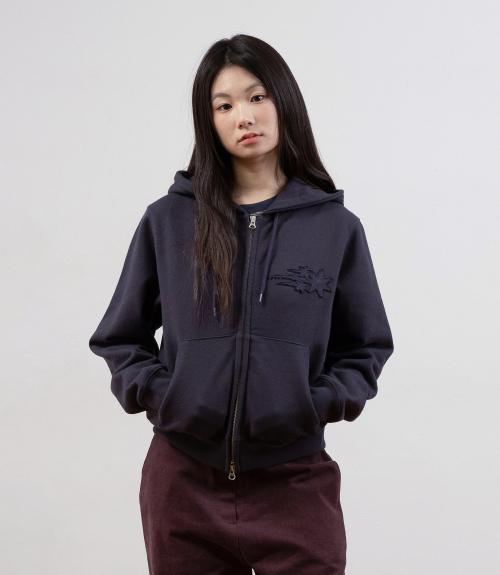 3STAR CROP HOODIE ZIP UP_PURPLE(NG2GSUM492A)