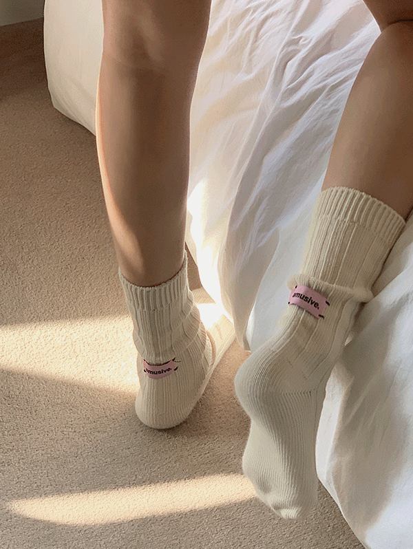 핑크 라벨 socks - 2color