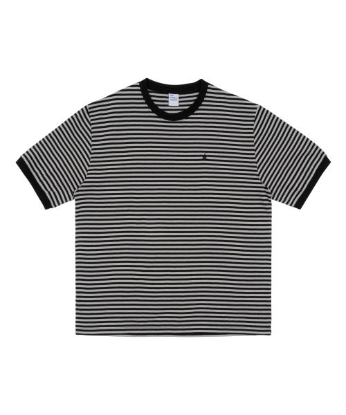 TCM mini logo stripe ringer T (black)
