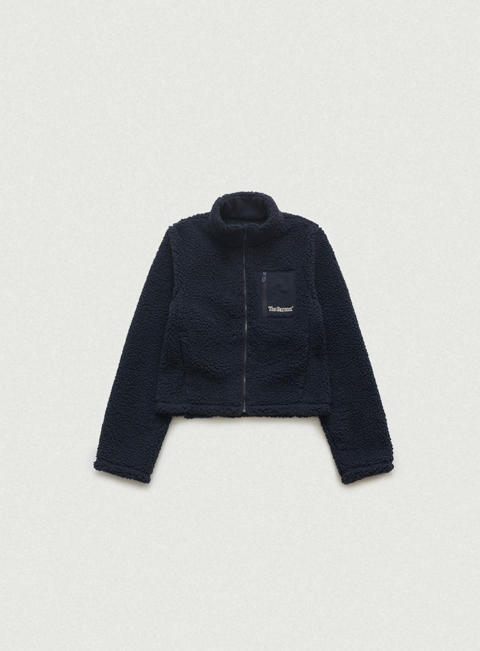 Flock Fleece Zip-Up Jacket_Navy