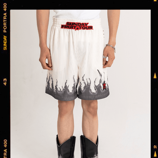 FRUIT TOUR MESH SHORTS IVORY