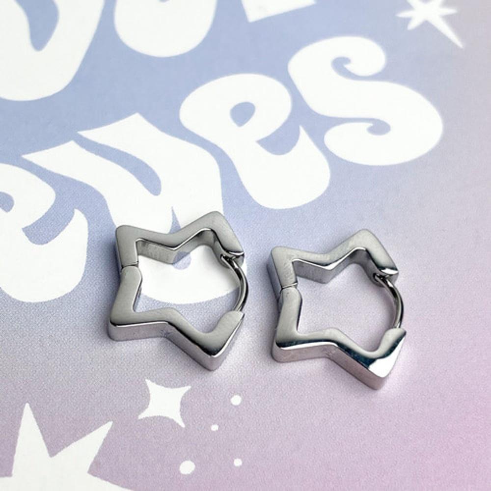 all surgical steel 별별별 스타 링 피어싱