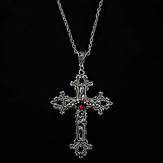 Cross of God 고딕 펑크 엔틱 빅 십자가 롱 목걸이 앤틱 힙 힙한 댄서 공연 포인트 목걸이 커플목걸이