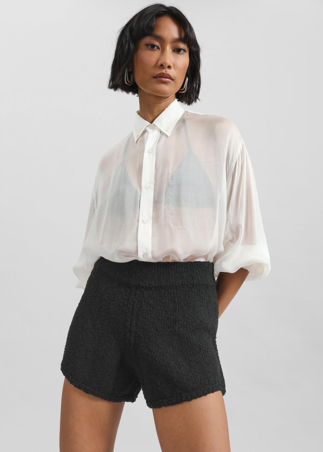 Cecilia Knitted Mini Shorts - Black - XS/S