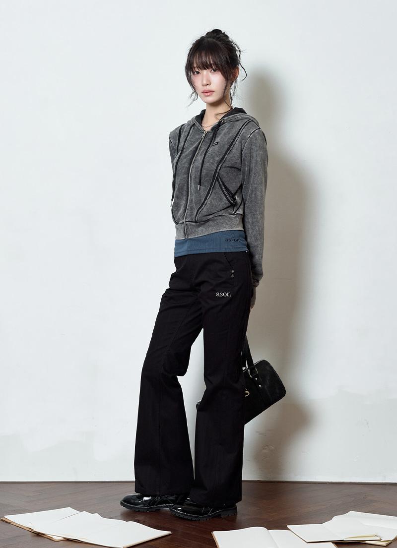 TINA TWILL PANTS / BLACK