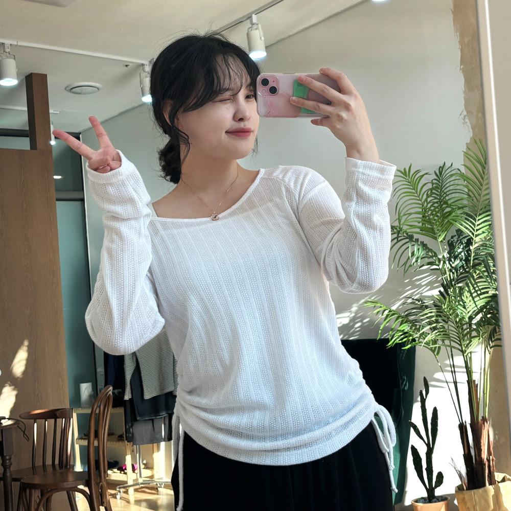 [빅사이즈/상비추천] 셀리 트윈 스트링 T : 식스앤식스 SIXNSIX