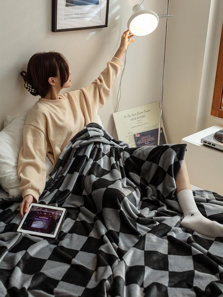 코지풀 밍크 플리스 체커보드 담요 극세사 후리스 대형 이불 블랭킷