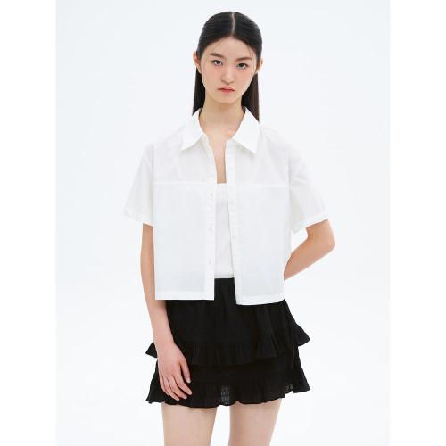 베이직 반팔셔츠  화이트