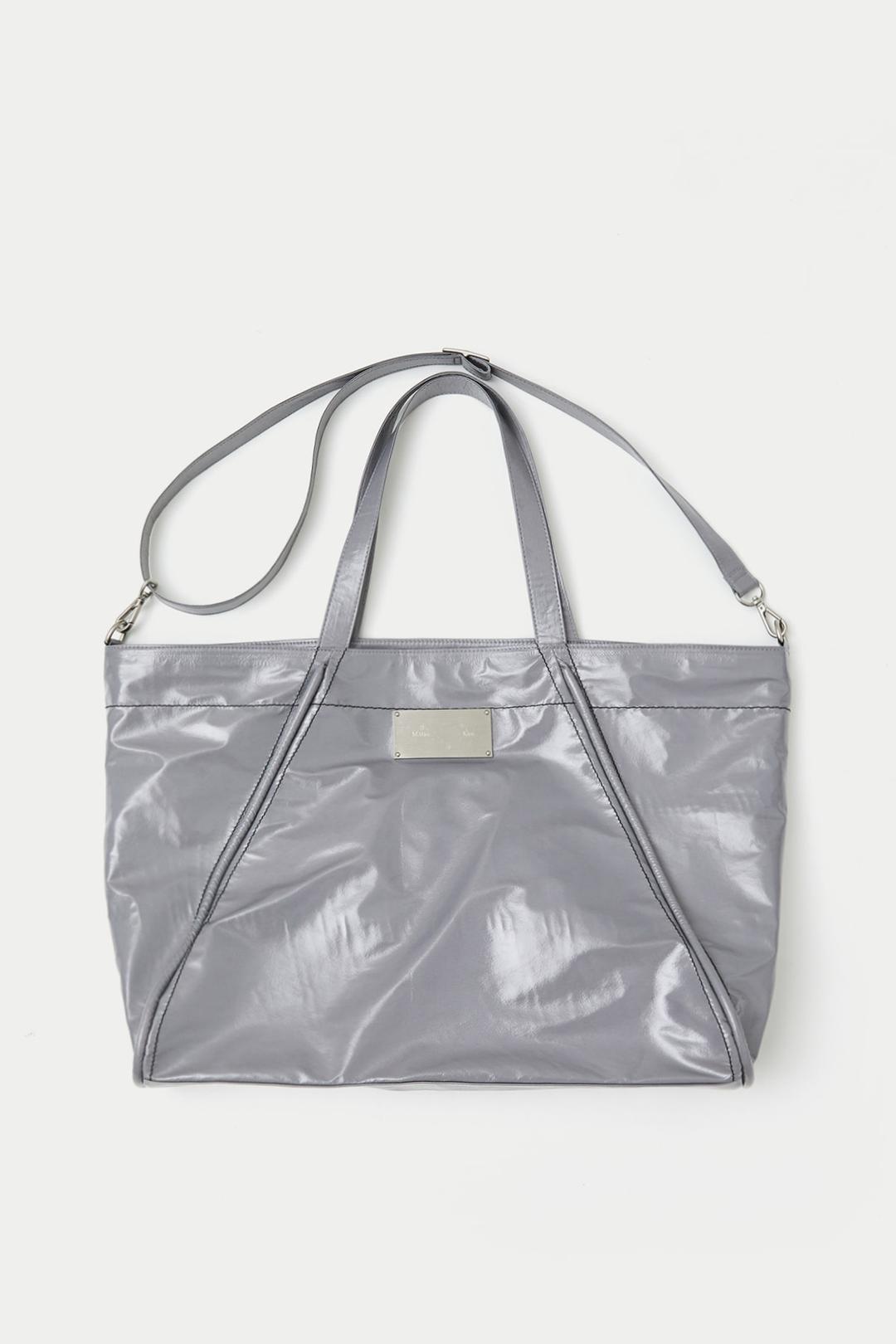 BIG COATING TOTE BAG IN GREY
