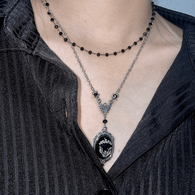 [Vampire] 고딕 펑크 엔틱 빈티지 뱀파이어 써지컬스틸 체인 목걸이