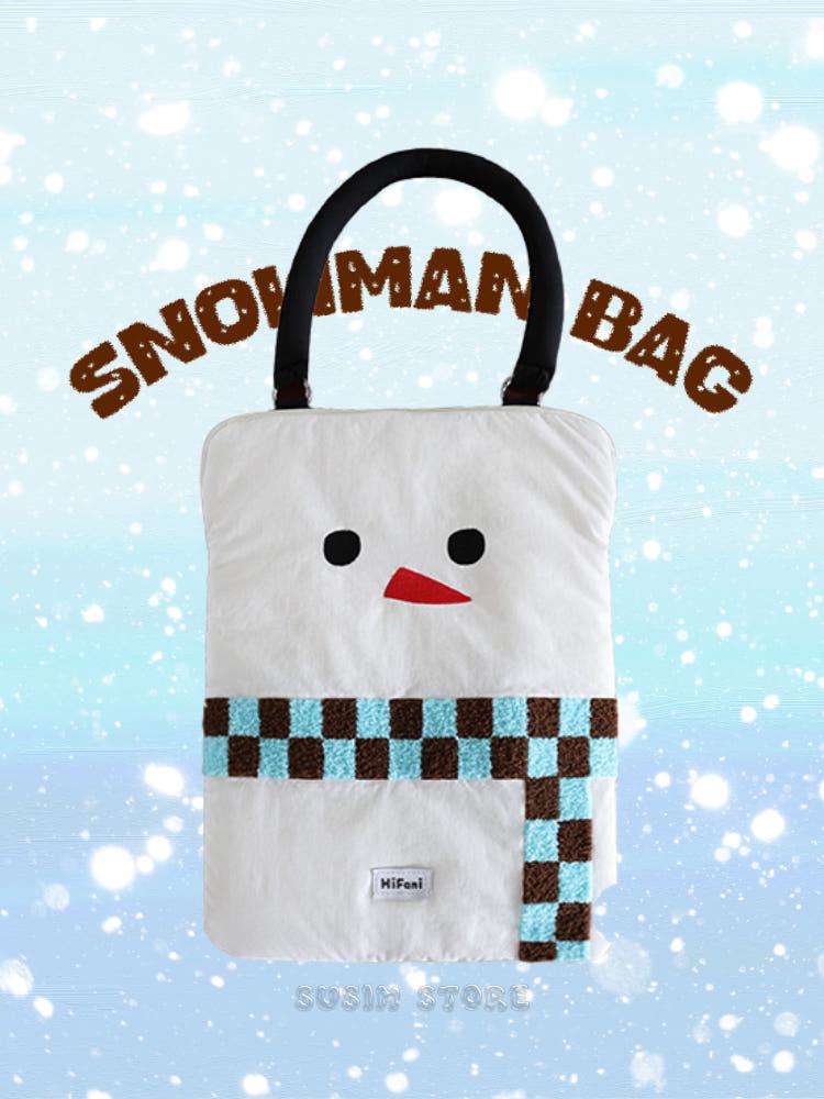 수심 Snowman Laptop Bag 눈사람 노트북 파우치 맥북 16인치 유니크 겨울