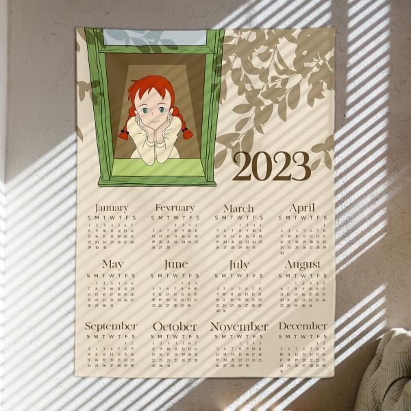 2023 패브릭 캘린더 달력 빨간머리앤 아이방 그림 대형  인테리어 소품