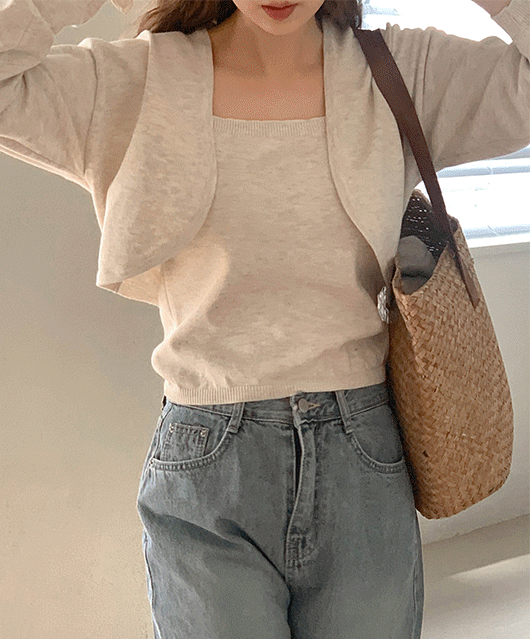 Aemis sleeveless knit cardigan (4color)