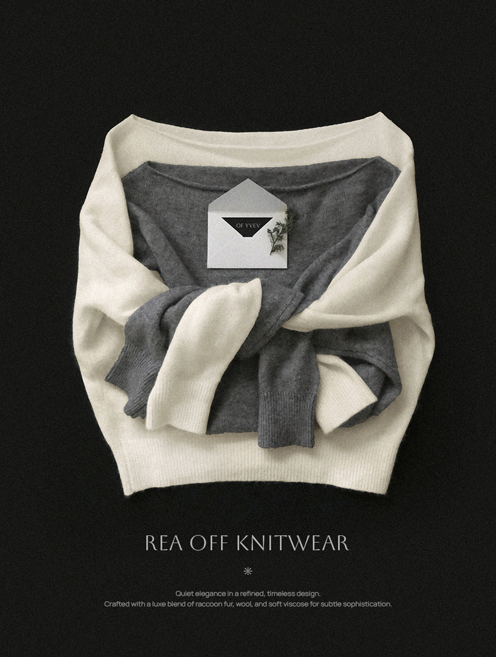 오브이베브 Rea off knitwear(라쿤)겨울/하객룩/연말룩/라쿤/오프숄더/보트넥/니트/신년/입술넥/크롭/울/한파룩/여행룩