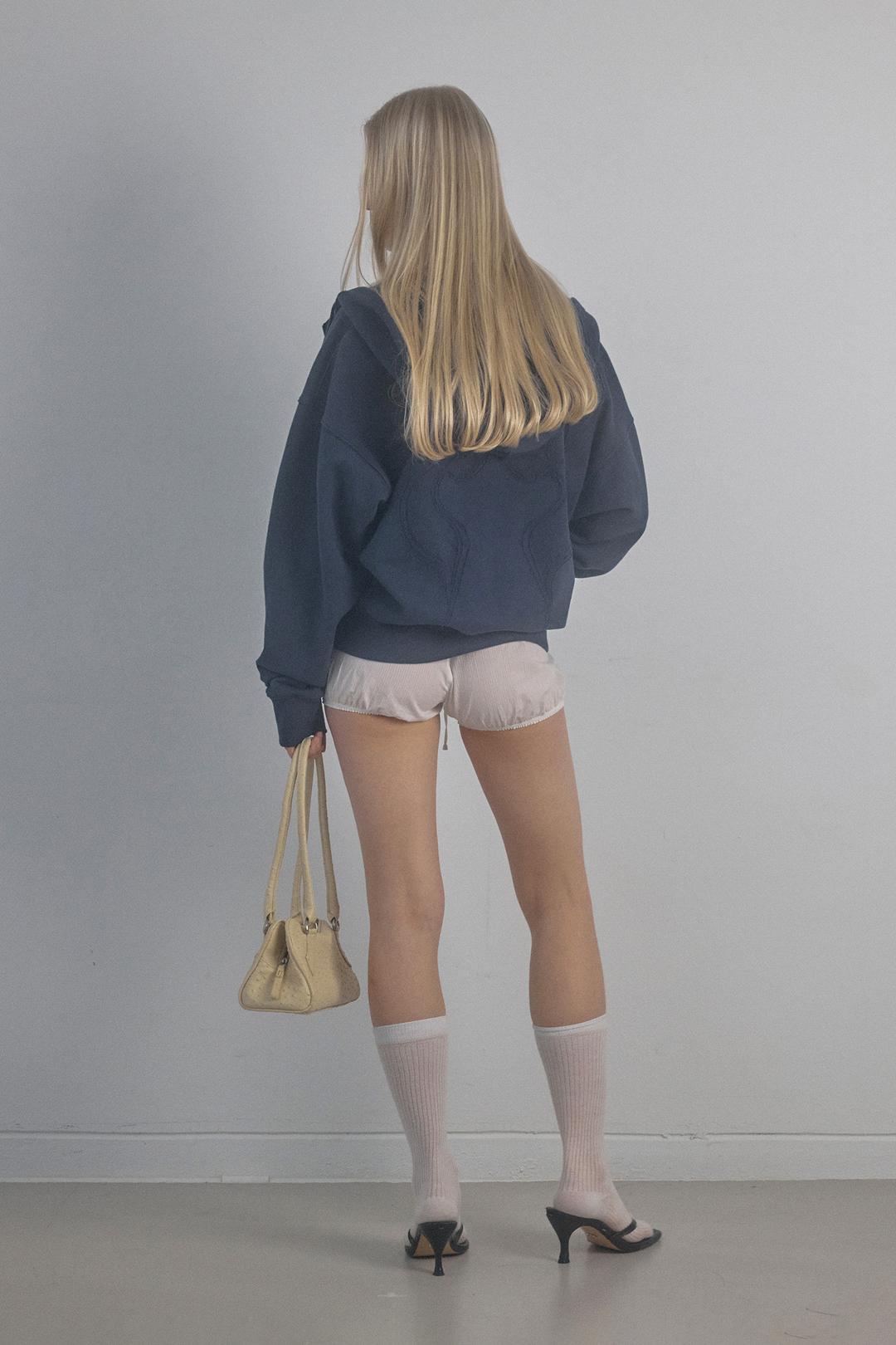 Acid Peel Bow Hoodie Navy