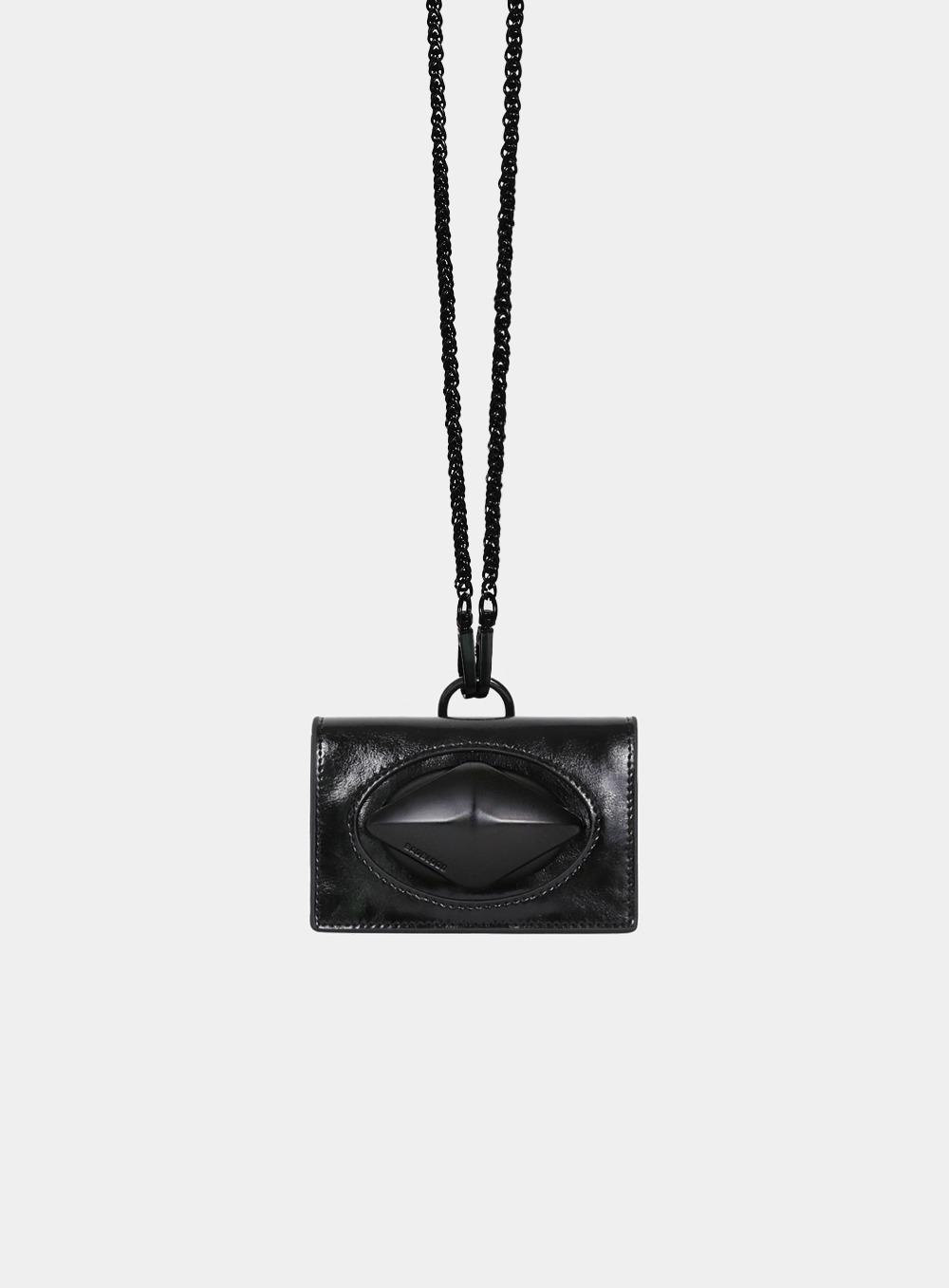 [w-bag23-013] 엘립스 심볼 체인 지갑 - 오닉스 메탈