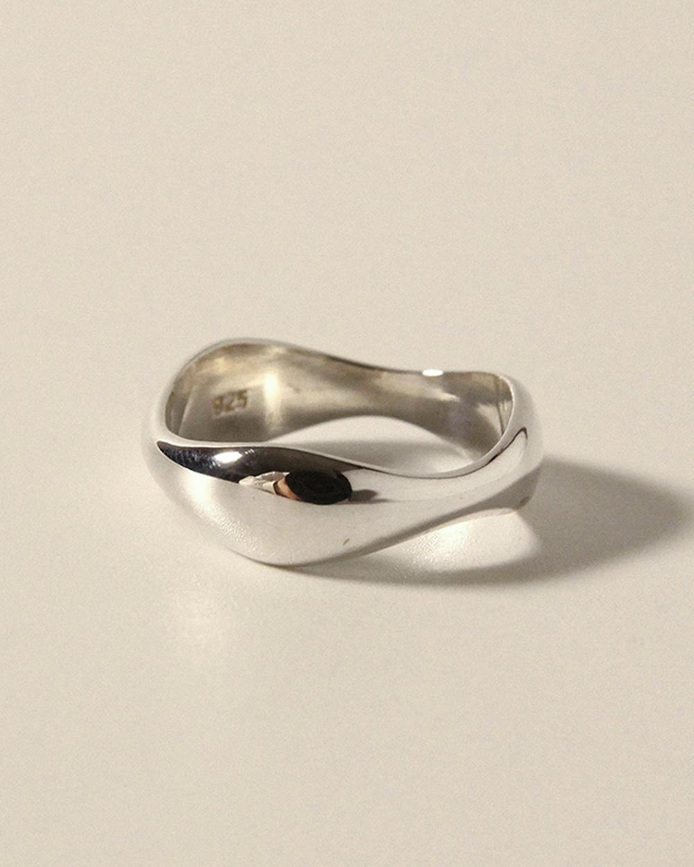 [925 silver] R-075 / volume wave ring