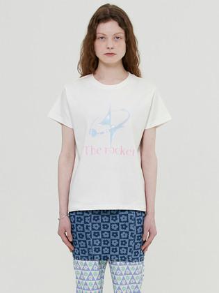 보네이 Graphic open back slit top (Ivory) - 위시버킷