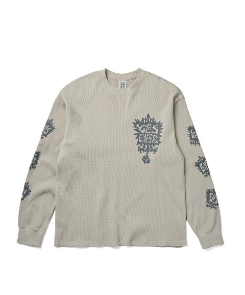 Y.E.S Stamp Waffle L/S Ecru
