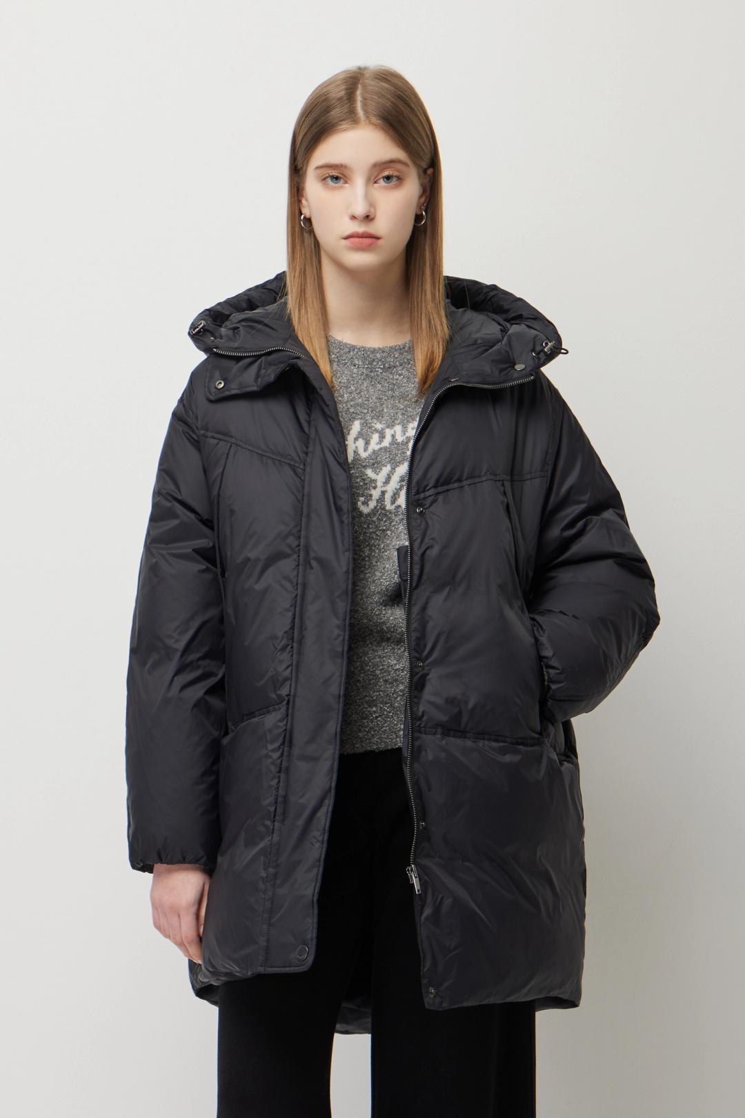 모나미 외디푸스 후드 롱 패딩