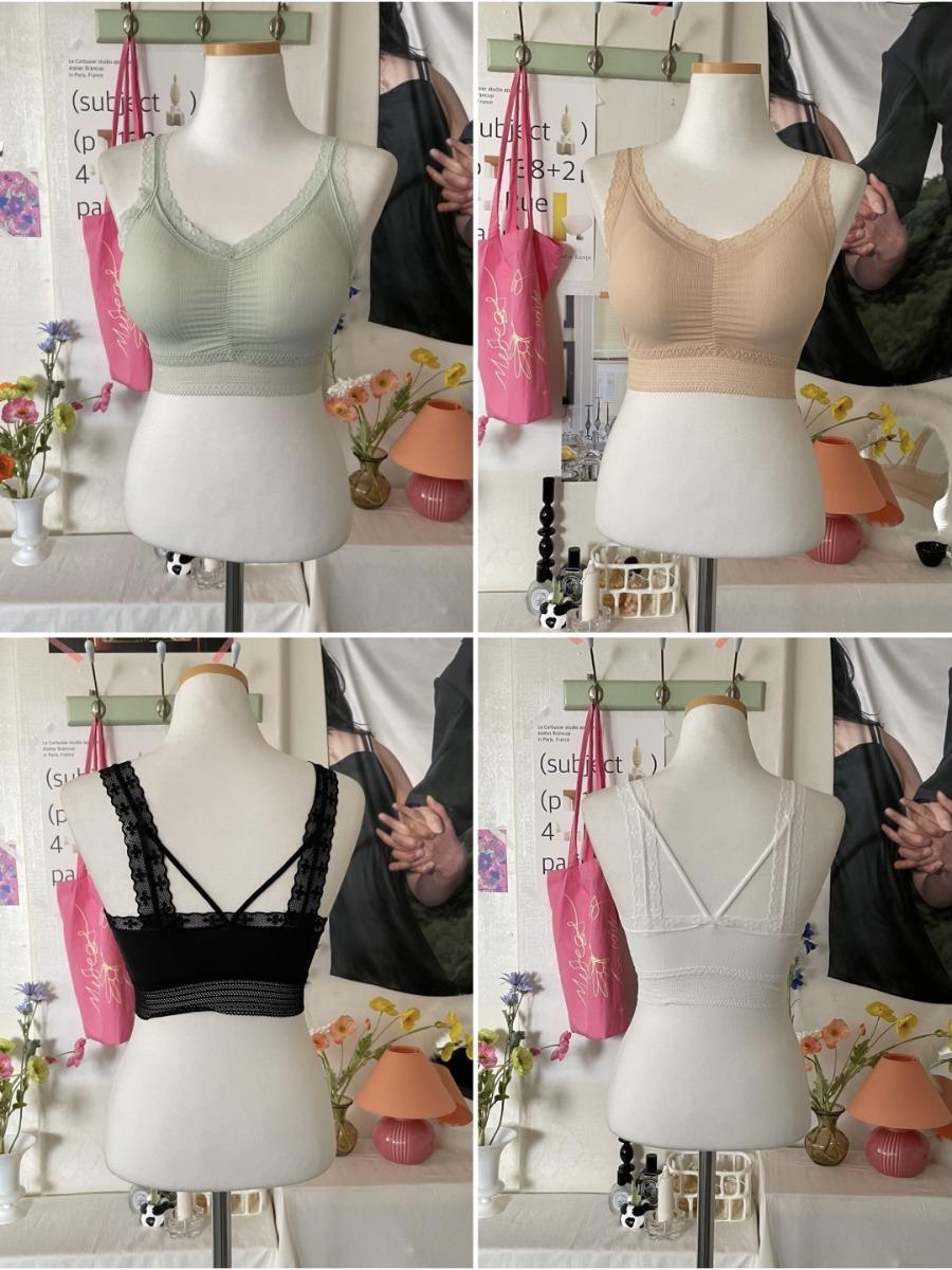 Clover cross bralette & underwear set / 4 colors