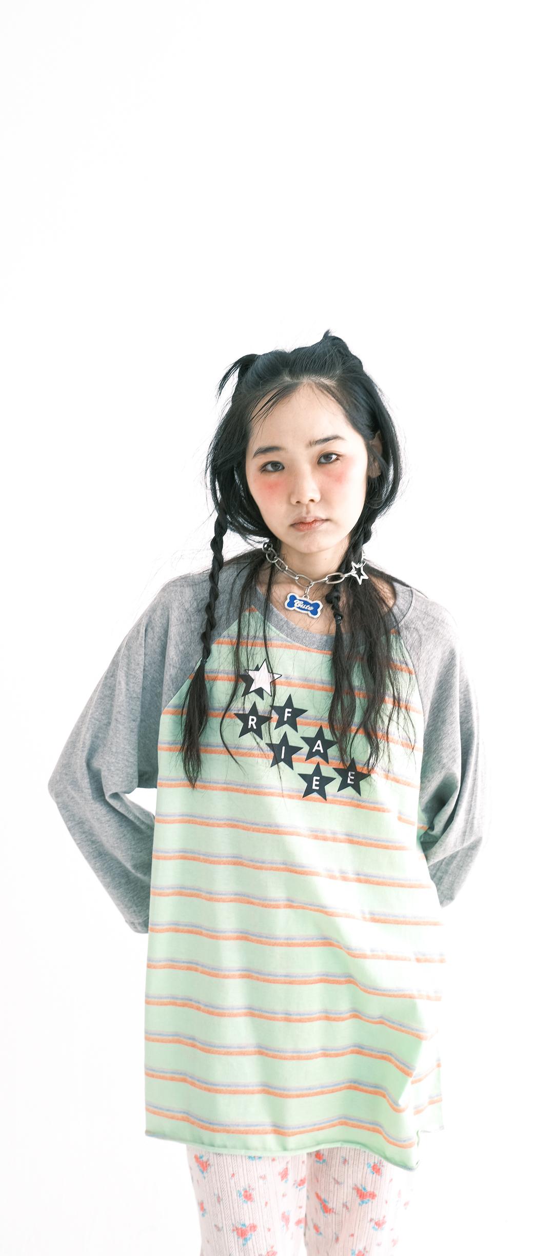 [F.E.E.S] rainbow raglan t-shirt (mint)