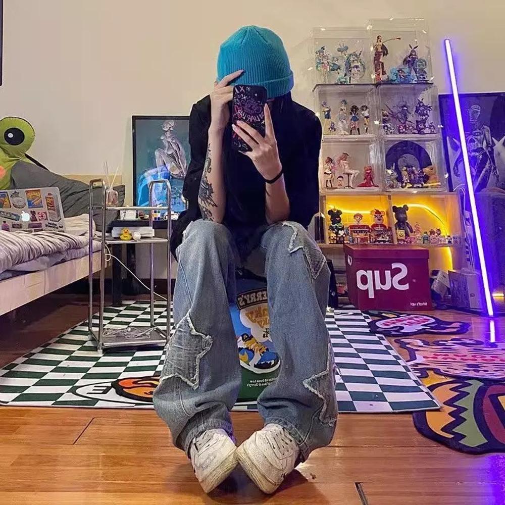 디스트로이드 스타 패치워크 데님 팬츠