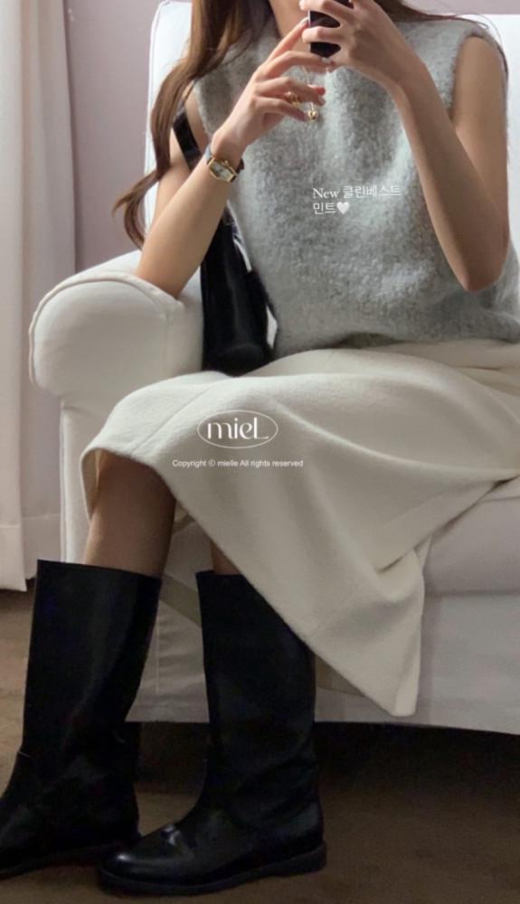 MIELLE 미엘 모둘 스커트 겨울 울 롱 스커트 sk (2 Color)