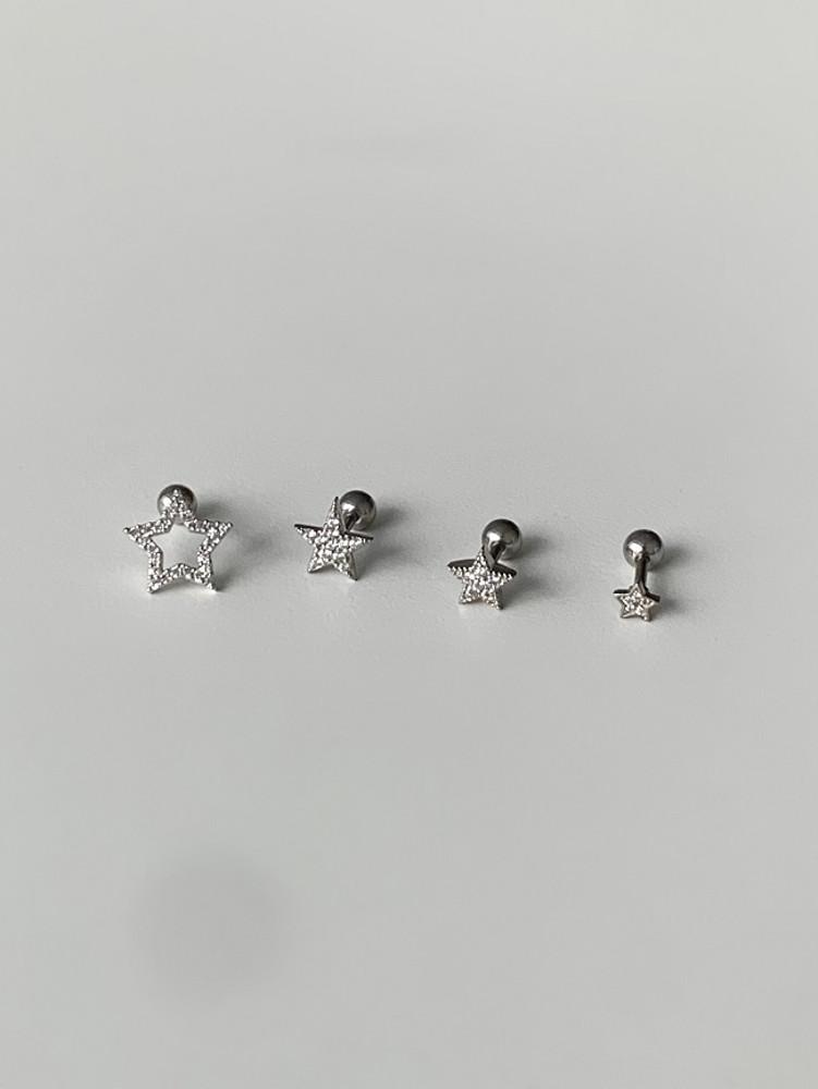 [1+1 sale/4type] 큐빅 스타 피어싱