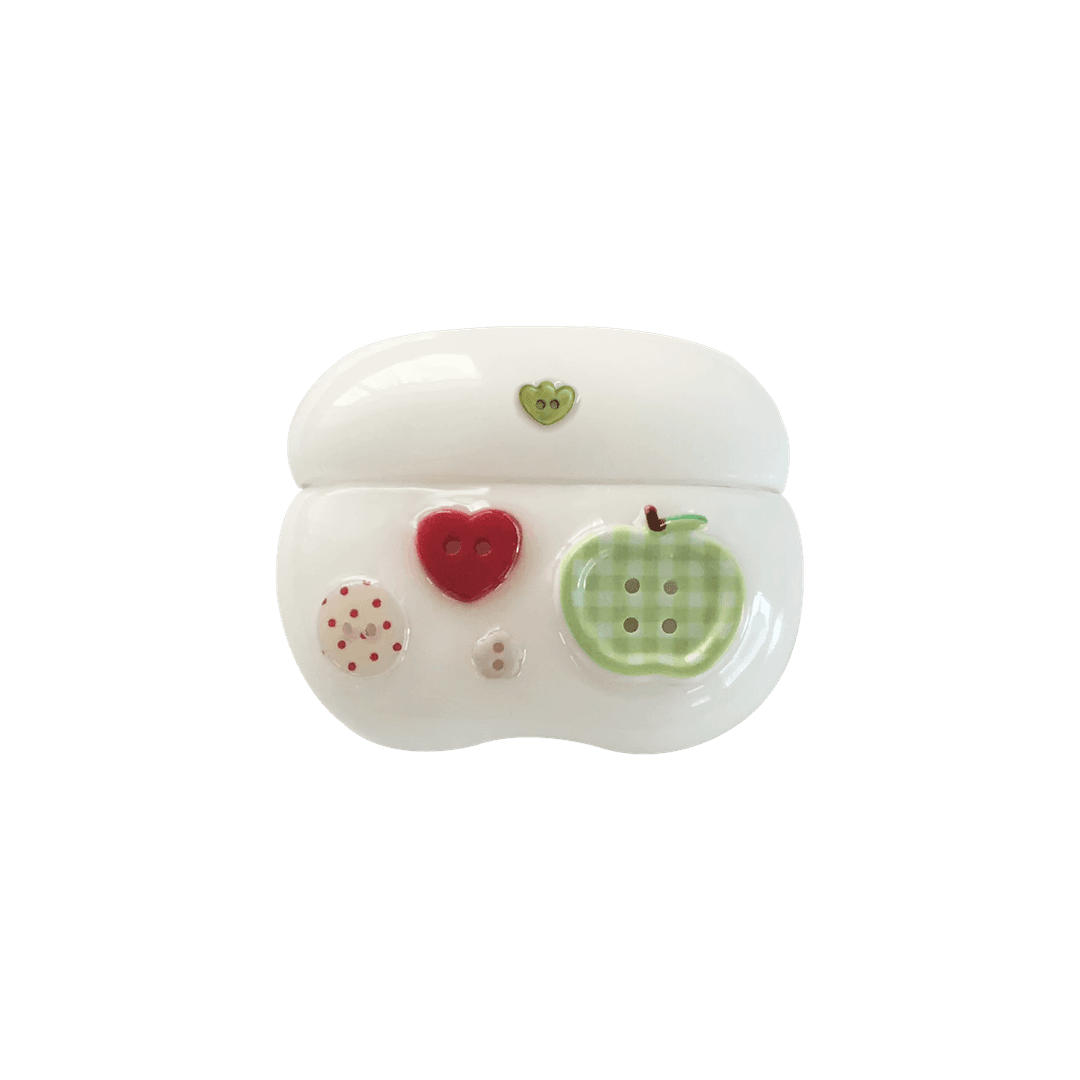 airpods button case (green apple)
