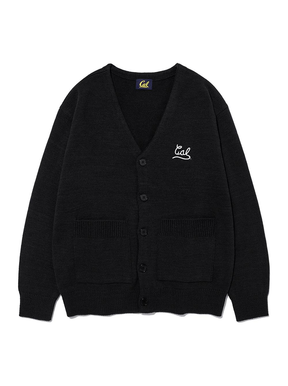 CAL SYMBOL KNIT CARDIGAN KA [BLACK]