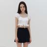 baby white semi crop blouse