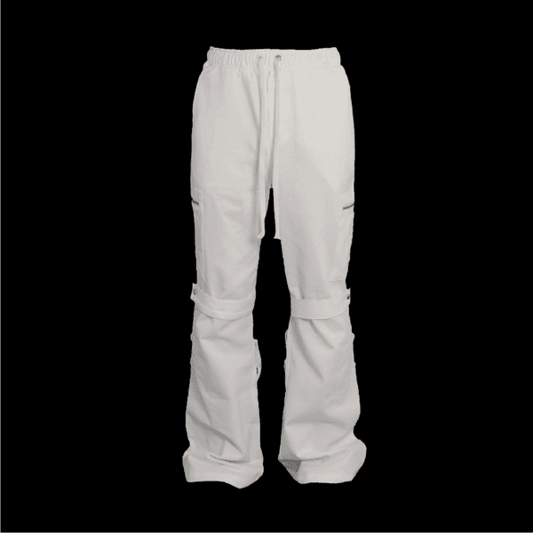 SIDE ZIPPER SNAP PANTS [WHITE]